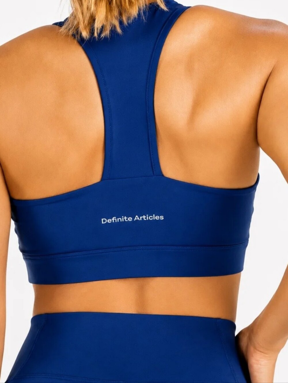 Definite Articles High-Impact Racerback Sports Bra in Navy - Picture 2 of 4